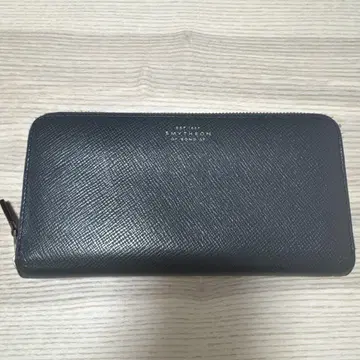 SMYTHSON 네이비 장지갑
