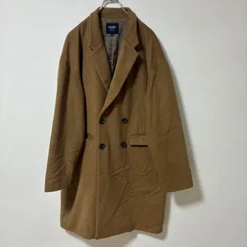 BEAMS 베이지 더블 버튼 롱 코트 여성용 M 사이즈