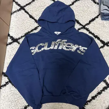 scuffers 블루 뱀 문자 후디 S 짧은 기장