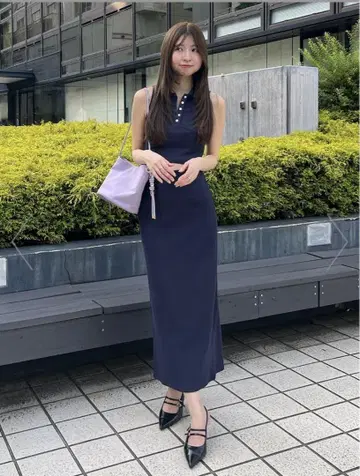 SNIDEL 폴로컷 세트 네이비 M 사이즈