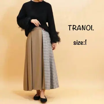 새상품급 TRANOI. 트라노이 체크 패널 롱 스커트 사이즈 1