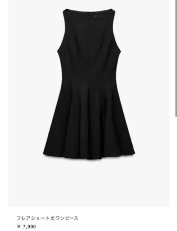 ZARA 블랙 슬리브리스 미니 원피스 플레어 숏 기장 원피스