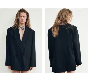 ZARA 더블 브레스트 사양 오버 사이즈 블레이저 XS