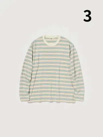 AURALEE GRADIENT STRIPE JERSEY L/S TEE 3