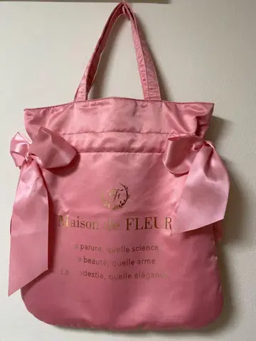 [ Maison de FLEUR ] 더블 리본 토트백 ( 핑크 )