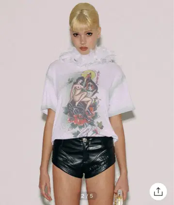 [Sculptor x Ed Hardy] 브러쉬 티 화이트 반팔