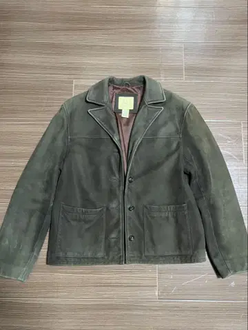 LIMITED 올리브 그린 가죽 자켓 S 천연 가죽