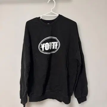 ACOVER 블랙 YOUTH 프린트 크루넥 트레이닝복