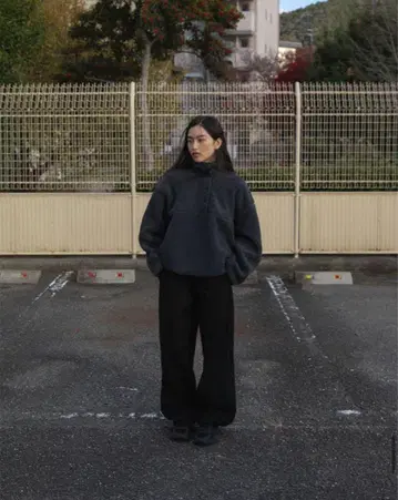 ohotoro brushed slice cargo pants black