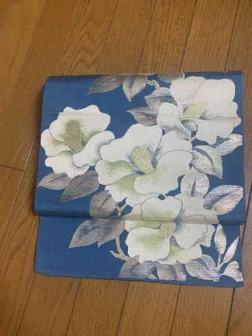앤티크 오비 파란색 꽃무늬 나고야 오비