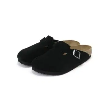 새상품급 BIRKENSTOCK Boston 39 블랙 스웨이드 가죽