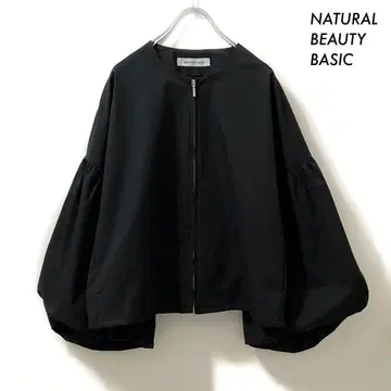 NATURAL BEAUTY BASIC 벌룬 슬리브 블루종 블랙
