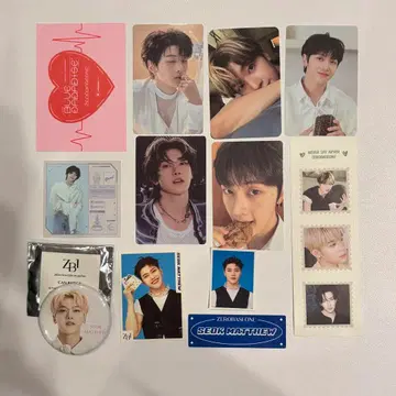 매튜 메튜 제베원 봉입 트레이딩 카드 캔뱃지 증명사진 스티커 세트