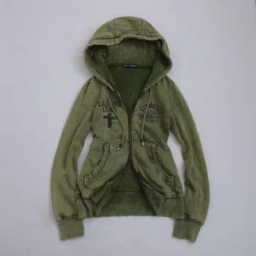 00s Cross Studs Fade Damage Zip-up Parka
