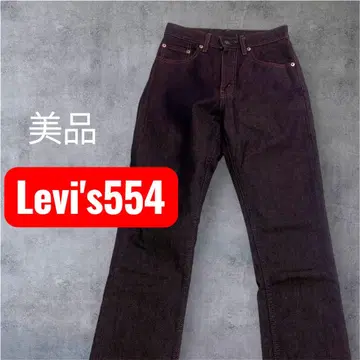 리바이스 554 다크 데님 W26 L32 와인 레드