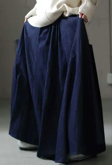 안티카 인디고 롱 스커트 데님 한정판