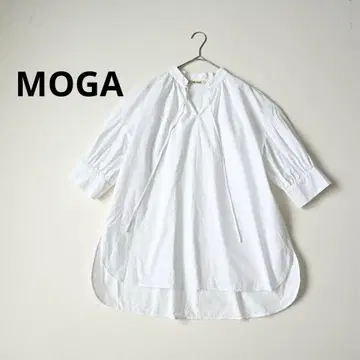 MOGA 모가 코튼 개더 스모크 블라우스 스키퍼 옷깃