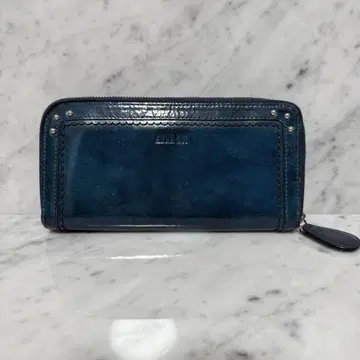 ANNA SUI 안나수이 장지갑 라운드 지퍼 에나멜 블루 파랑