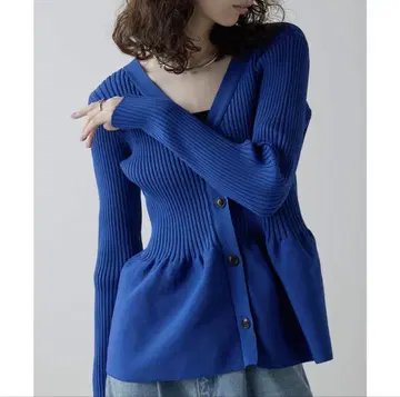 [ 새상품급 ] GALLARDAGALANTE 페플럼 2WAY 가디건 블루