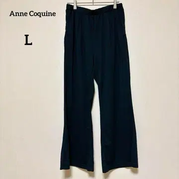 [ 앙코키뉴 ] Anne Coquine 와이드 팬츠 허리밴딩 L 블랙