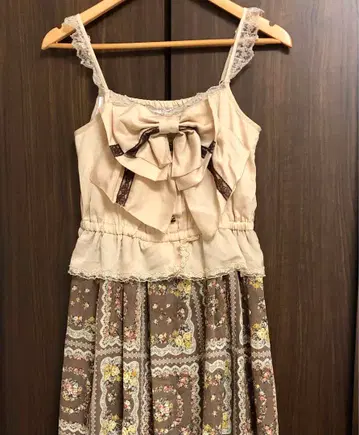 axes femme 빅 리본 원피스 꽃무늬 리즈리사 히메 스타일