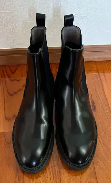 첼시 레인부츠 사이드 고어 부츠 블랙 24.5cm