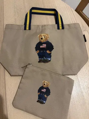 새상품급 폴로 랄프 로렌 곰 자수 토트백 세트