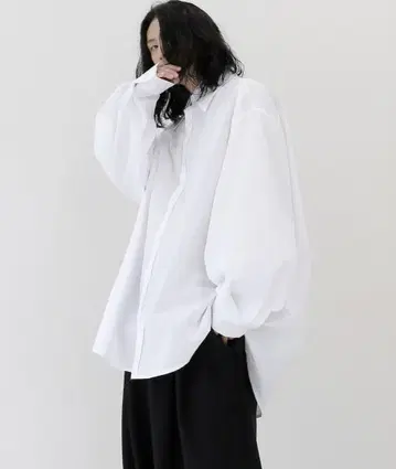 minsobi 볼륨 소매 빅 실루엣 벌룬 셔츠 빅 셔츠