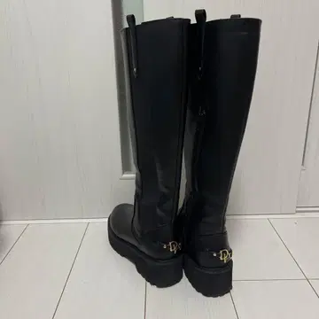 DIANTE 블랙 사이드 고어 롱 부츠
