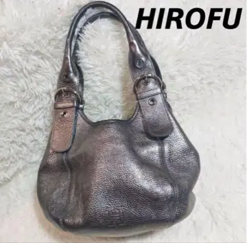 [레어 컬러] HIROFU 가죽 핸드백 토트 주름 가죽 벨트 복조리