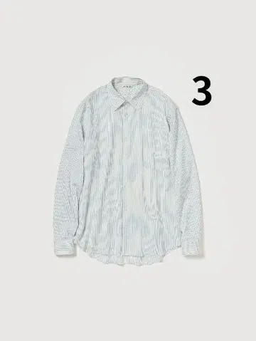 AURALEE 25AW COTTON SILK STRIPE SHIRT 3
