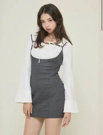 andmaryAM1458 Betty 레이어드 체크 드레스