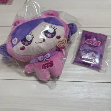 봉제 인형 마스코트 시나곰 시나코 475 키링 핑크 클리어 케이스