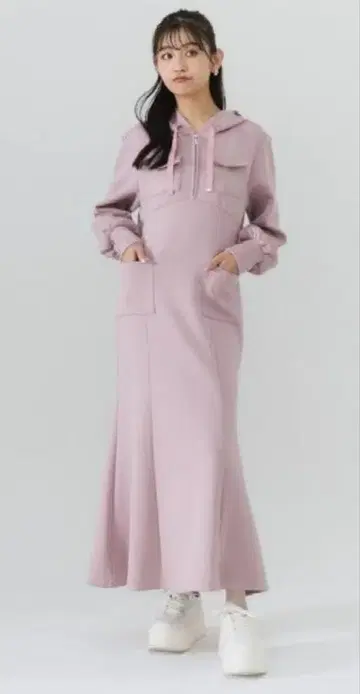 후디 롱 원피스 레이디 아젤