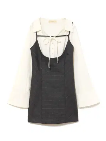 Betty layered check dress Gray