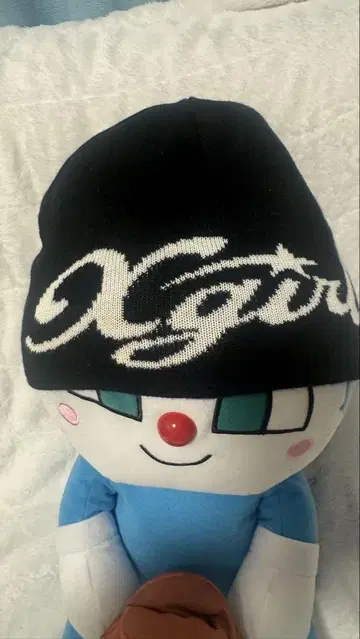 Xgirl 로고 블랙 니트 모자