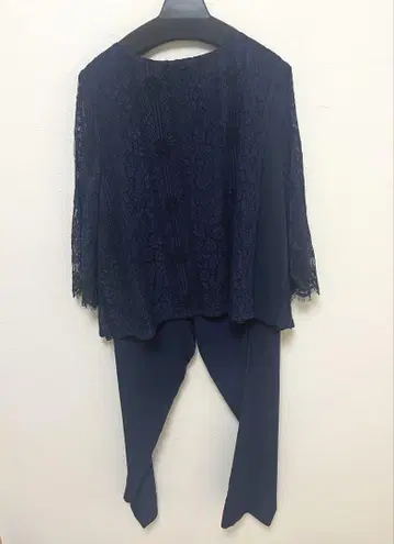 [택 포함 미사용 새상품] 네이비 레이스 셋업 팬츠 결혼식 L