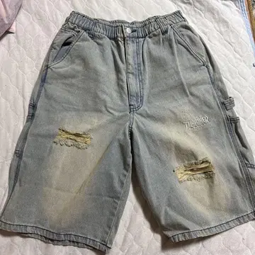 미사용 새상품 THRASHER 데님 하프 팬츠