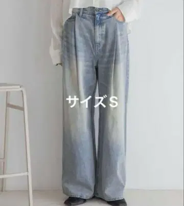 JEANASIS 컬러 턱 데님 와이드 팬츠
