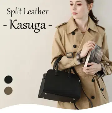 도쿄 백화 가죽 핸드백 Kasuga 블랙