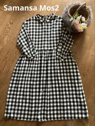 SM2 / 사만사 모스 리사이클 얀 패턴 모듬 셔츠 원피스