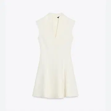 ZARA 슬리브리스 크레이프 미니 원피스 S 사이즈 에크루