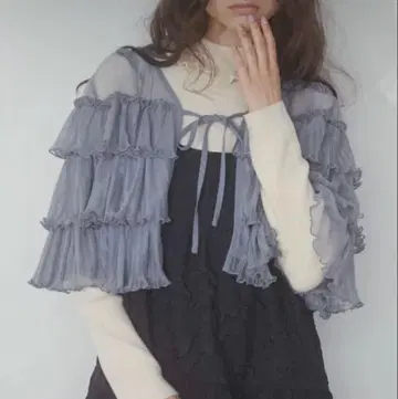 merry jenny 시어 튤 볼레로 블루
