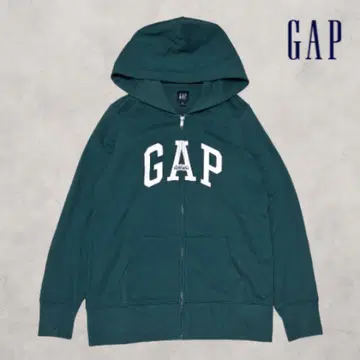 GAP 레어 로고 새상품급 집업 후드티 M 사이즈 다크 그린 가을 옷