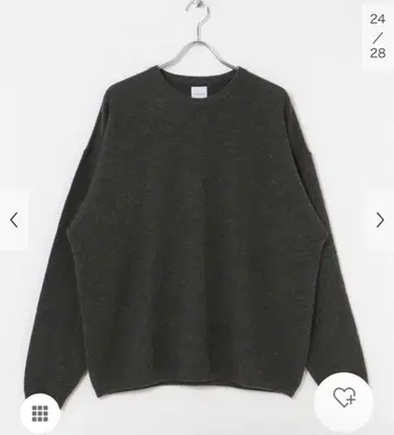 SUPER WIDE CASHMERE CREW NECK 차콜 사이즈 2