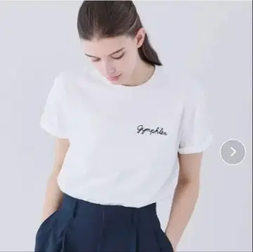 GYMPHLEX 자수 로고 T셔츠 화이트 M 사이즈