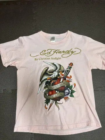 Ed Hardy 핑크 반팔 T셔츠 y2k