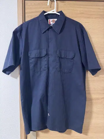 Dickies 네이비 반팔 워크 셔츠 L