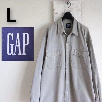[하자품] 올드 갭 GAP 워크 셔츠 그레이 코튼 L