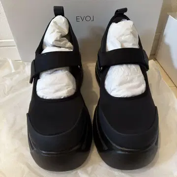 EVOL 통굽 멜리 제인 L 사이즈 블랙 디자인 스니커즈